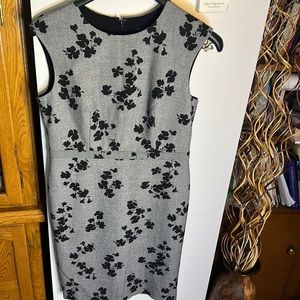 Ann Taylor Grey With Black Floral petite Dress